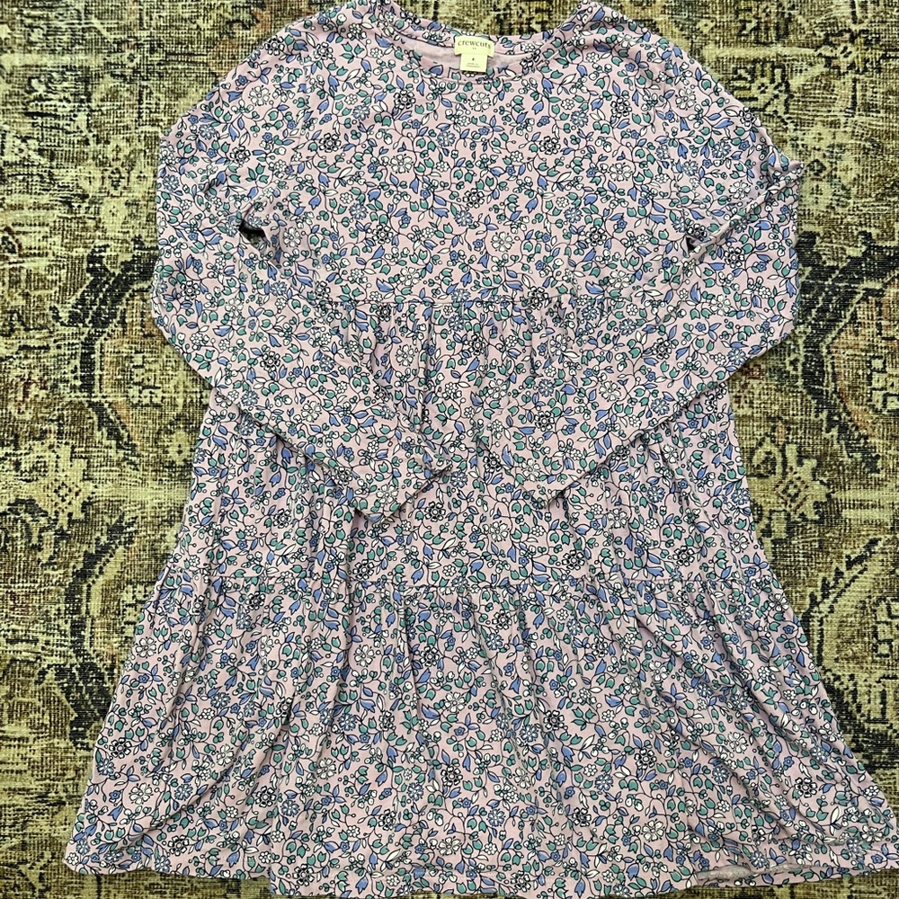 Jcrew Girl’s Floral Purple Long Sleeve Dress